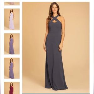 Hayley Paige Womens bridesmaid dress, style 52014, gunmetal size 14